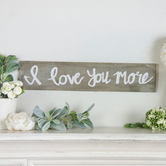 Wooden sign "I love you more" - Picture 1 of 1